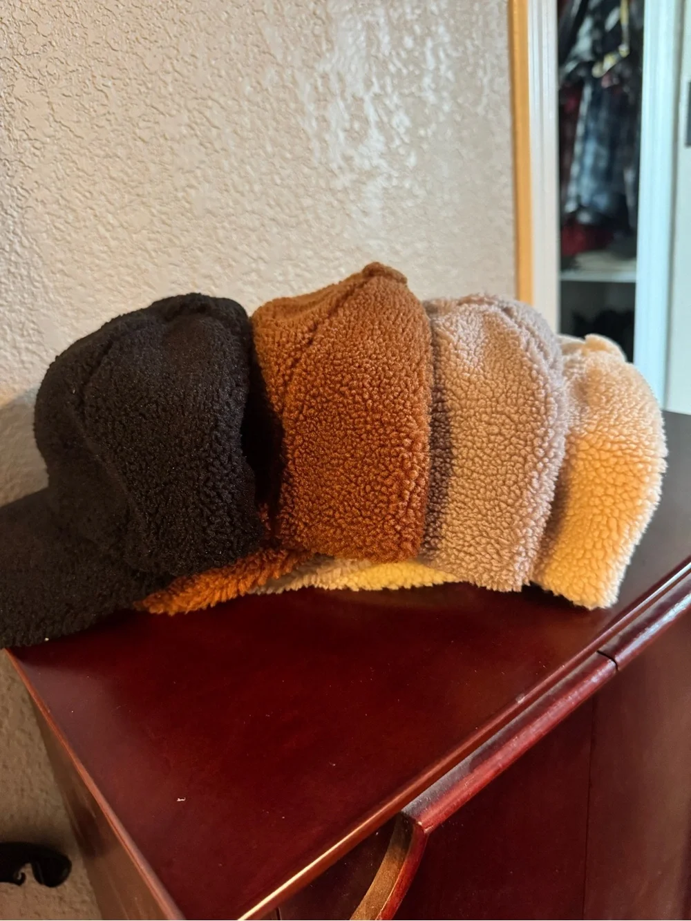 NWT CC Sherpa Baseball Caps - Black, Cream, Brown, Grey